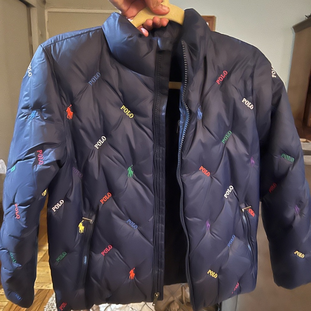Blue polo coat
